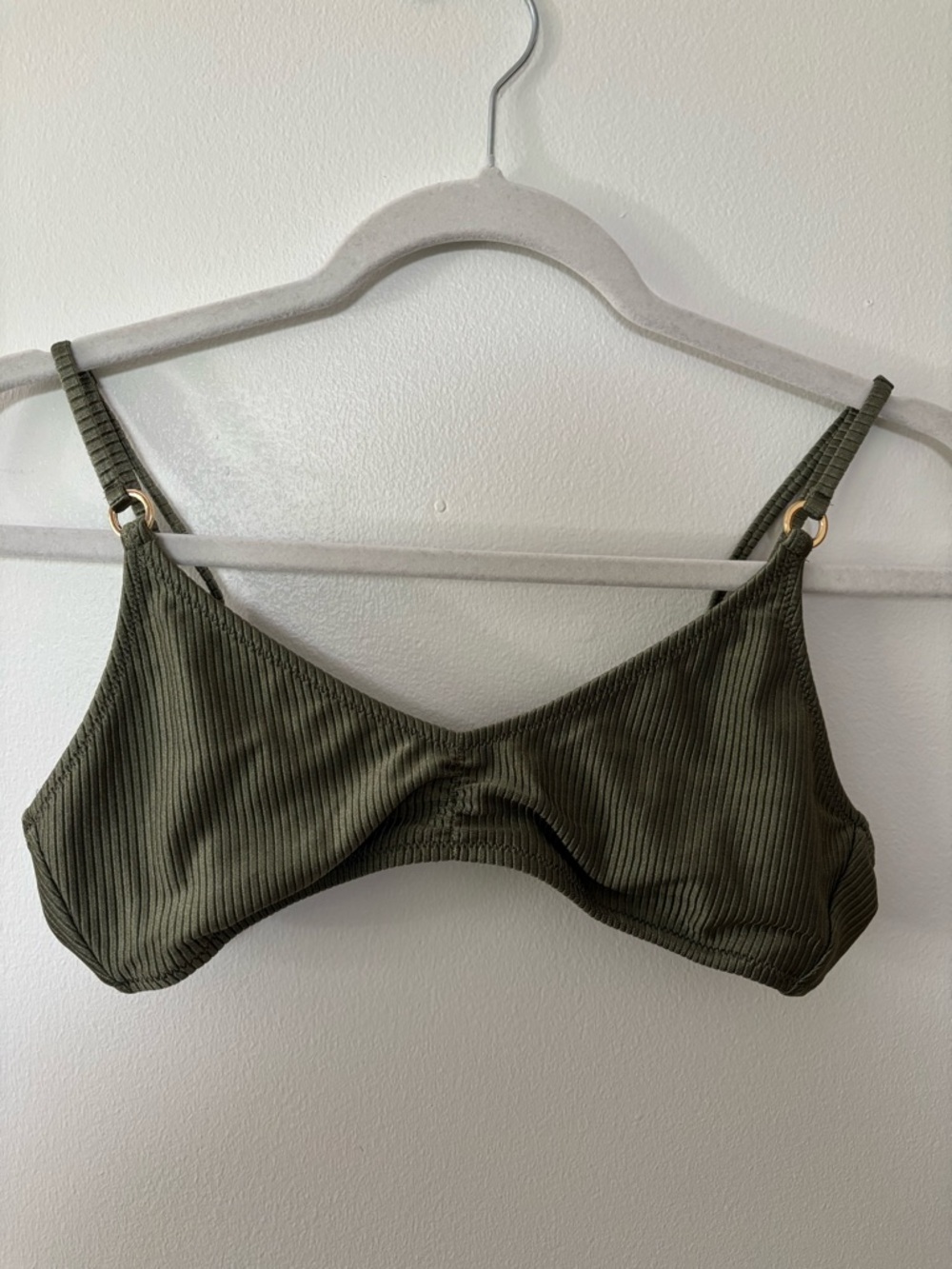 aerie Olive Ribbed Underwire Bralette